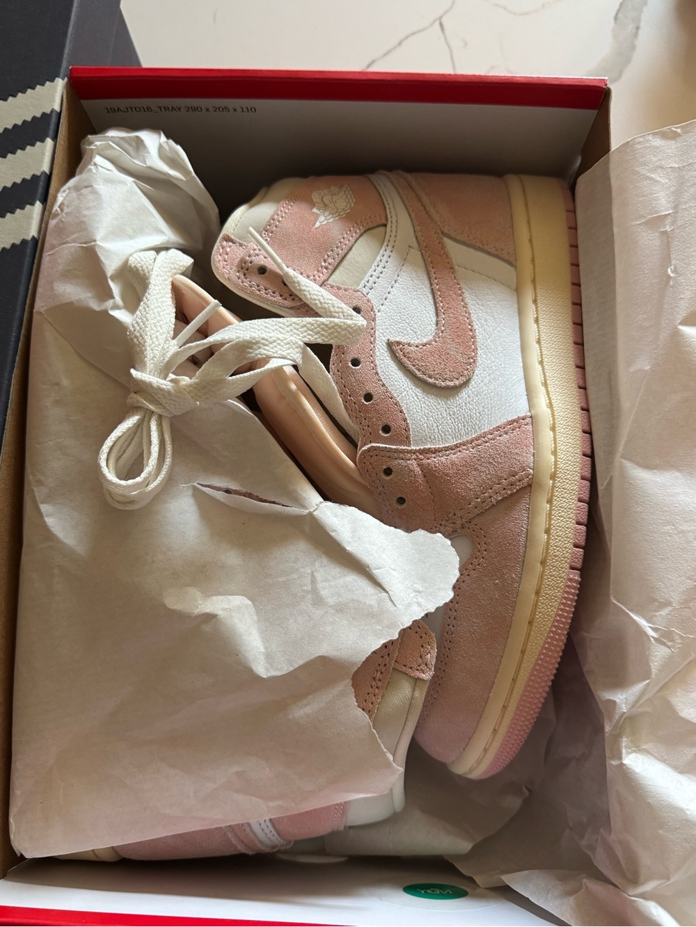 Nike Women's Soft Pink and Cream High-Top Sneakers